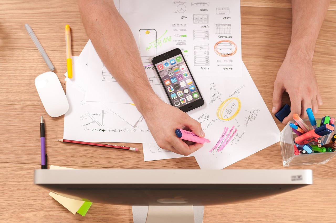 Mobile app development team working on innovative solutions